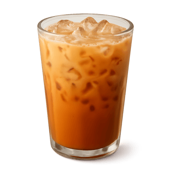 Refreshing Thai Iced Tea a Glass with Ice Cubes png