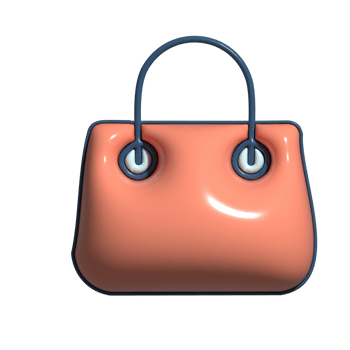 Adorable 3D Purse and Stylish Bag Symbols png