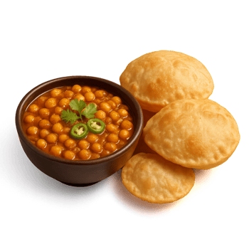 Delicious Chana Masala with Crispy Puri Ideal for Food Lovers png