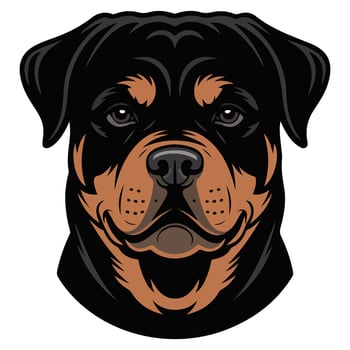 illustration rottweiler dog head isolated on white vector