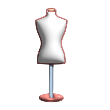 3D Cartoon Mannequin Doll Fashion Display Icons png