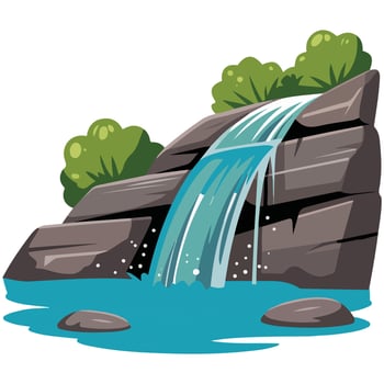 waterfall illustration isolated on white vector
