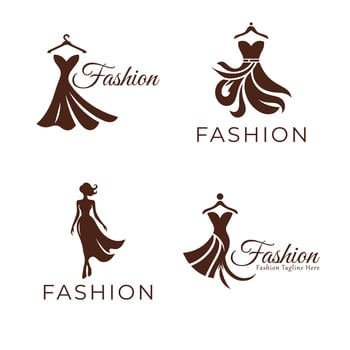 Elegant Fashion Logos and Silhouettes vector