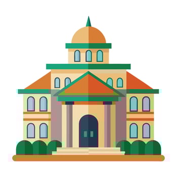 an illustration of a building with a dome vector
