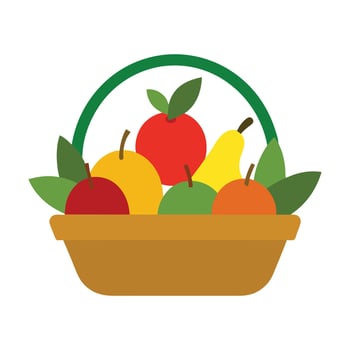 fruit basket icon illustration vector