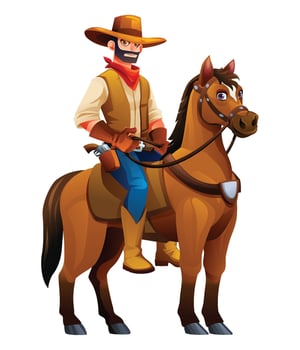 Cowboy on a horse illustration vector