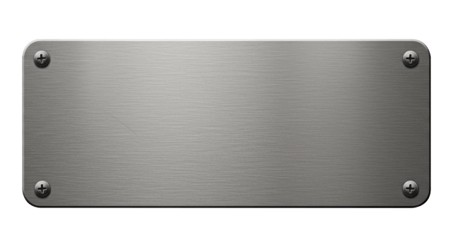 Stainless Steel Name Plate Cut Out, 3D Metal Signboard with Rounded Corners. png