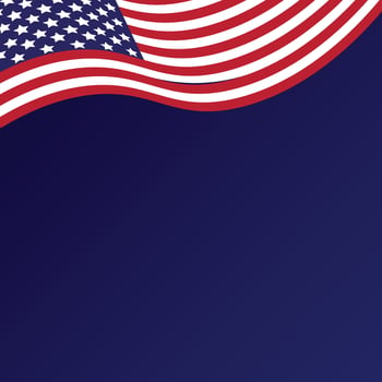 Blue background and United States flag vector