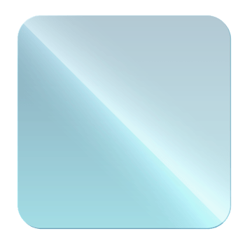 Abstract transparent frame design square, curved shape clear glass plate png