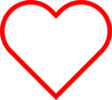 Red line cute heart png