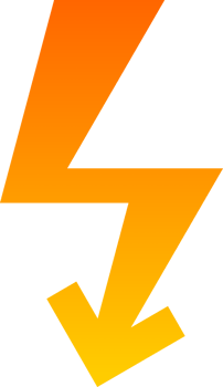 Yellow arrow thunder bolt png