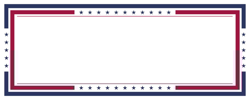 Patriotic Frame American Flag Border. vector