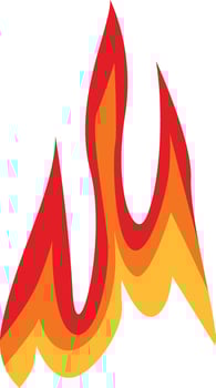 Flame Border Illustration. Isolated on White Background vector
