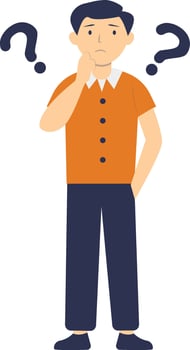 People Think and Ask Question. vector