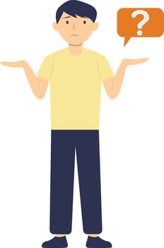 People Think and Ask Question in Cartoon Design. vector