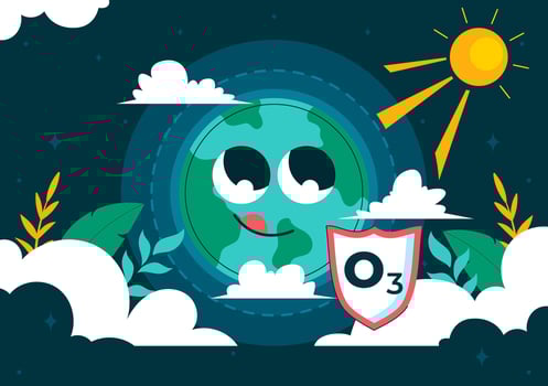 Illustration for World Ozone Day on September 16 to Raise Awareness About the Earth's Protective Layer and Environmental Conservation vector