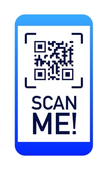 QR code scan phone sticker color style vector