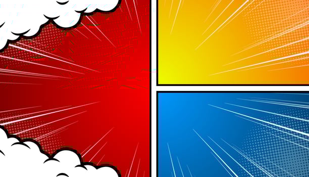 Colorful comic page background in pop art vector