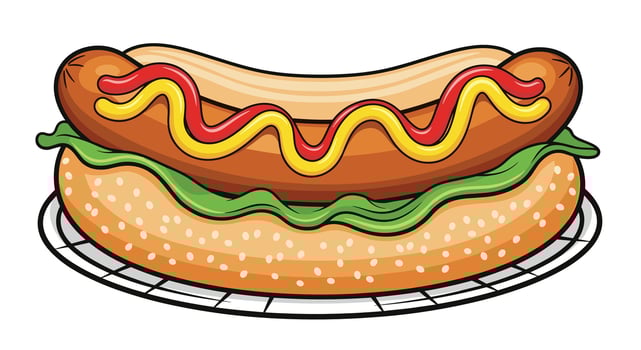 Delicious and Mouthwatering Hot Dog with Fresh Lettuce and Bright Yellow Mustard vector