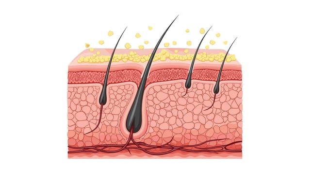 Understanding Human Skin Layers and Hair Follicles Structure and Function in Detail View vector