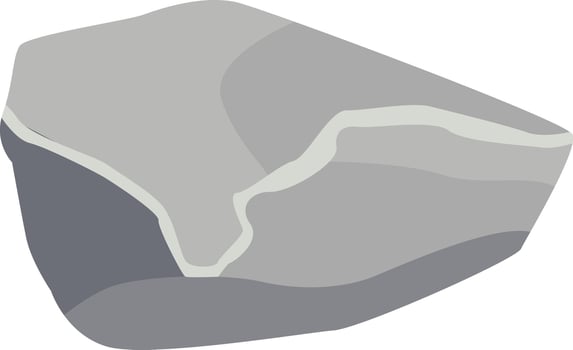 Rock Stone Illustration with Grey Color Design. Isolated on White Background vector
