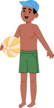 Boy Playing Beach Ball Summer vector