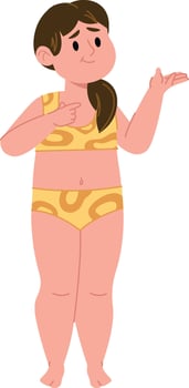 Confused Woman in Swimwear vector