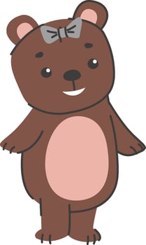 Adorable Bear Cub with Bow vector