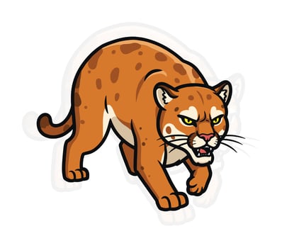 Chibi Cougar Cute Animal Illustration Art vector