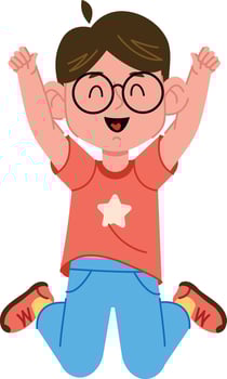 Happy Boy Jumping with Joy vector