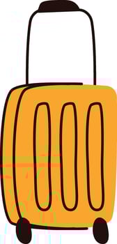 Cartoon Luggage with Handle vector