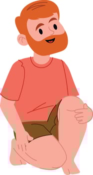 Smiling Man Sitting Cross-Legged vector
