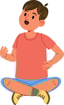 Young Boy Sitting vector