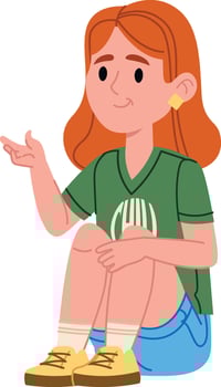 Casual Seating Girl vector