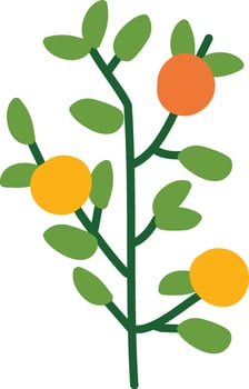 Fruit Branch with Leaves vector