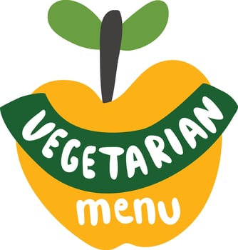 Kids Vegetarian Menu Apple Logo vector