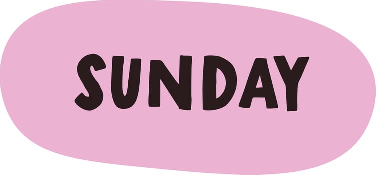 Bold Sunday Text on Oval Shape vector