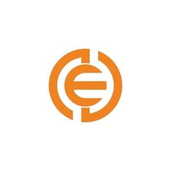 letters ne stripes geometric lines logo vector