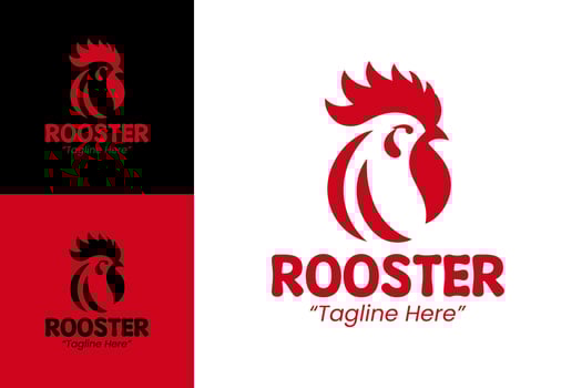 Minimalist Red Rooster Logo for Business and Corporate Branding vector