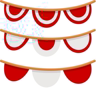 Decoration of Indonesia's National Flag with Bold Red and White Stripes Celebrating Independence Days vector