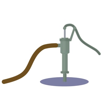 Water pump with hose. vector