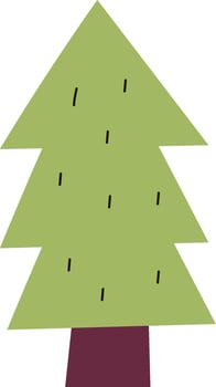 Pine Tree Hand Drawn vector