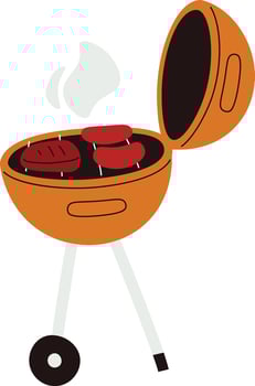 Barbecue Grill with Sausages vector
