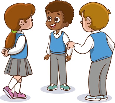 Children talking and making friends vector