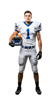 A football player in a uniform poses for a photo png