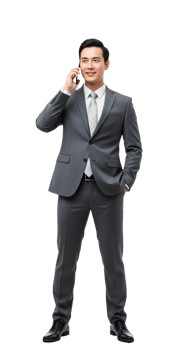 Business man talking on phone png