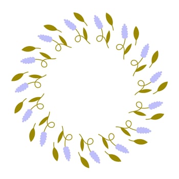 Lavender Floral Circle Frame vector