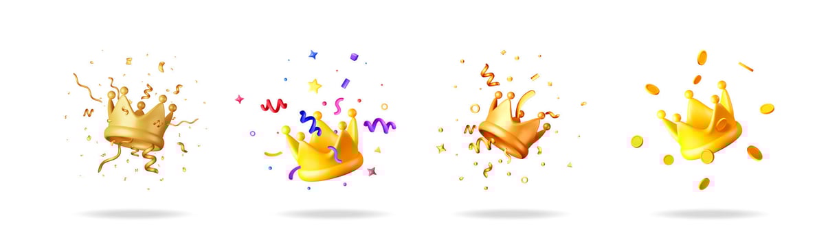 Colorful crowns with festive decorations vector
