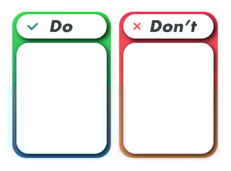 Do and dont frame template with copy space vector