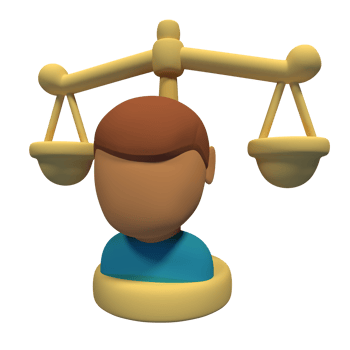 A cartoon man is sitting on a balance scale png
